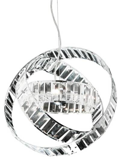 Lampa wisząca regulowane pierścienie kryształy 40W Saturn Candellux 34-87273