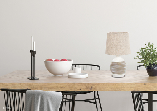 Lampka stołowa beżowa ceramiczna Ambon 41-78407