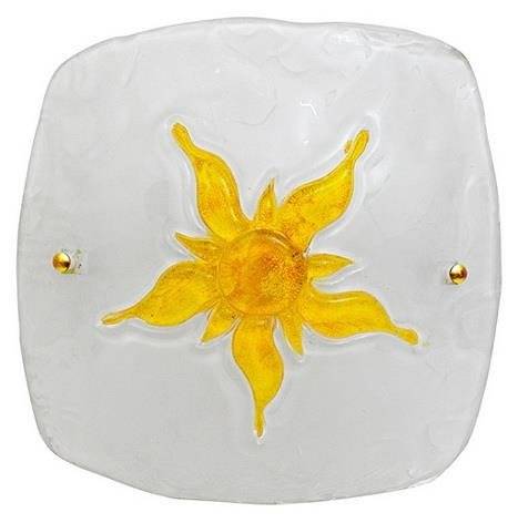 Plafon biały/żółty szklany lampa Sun 13-88614